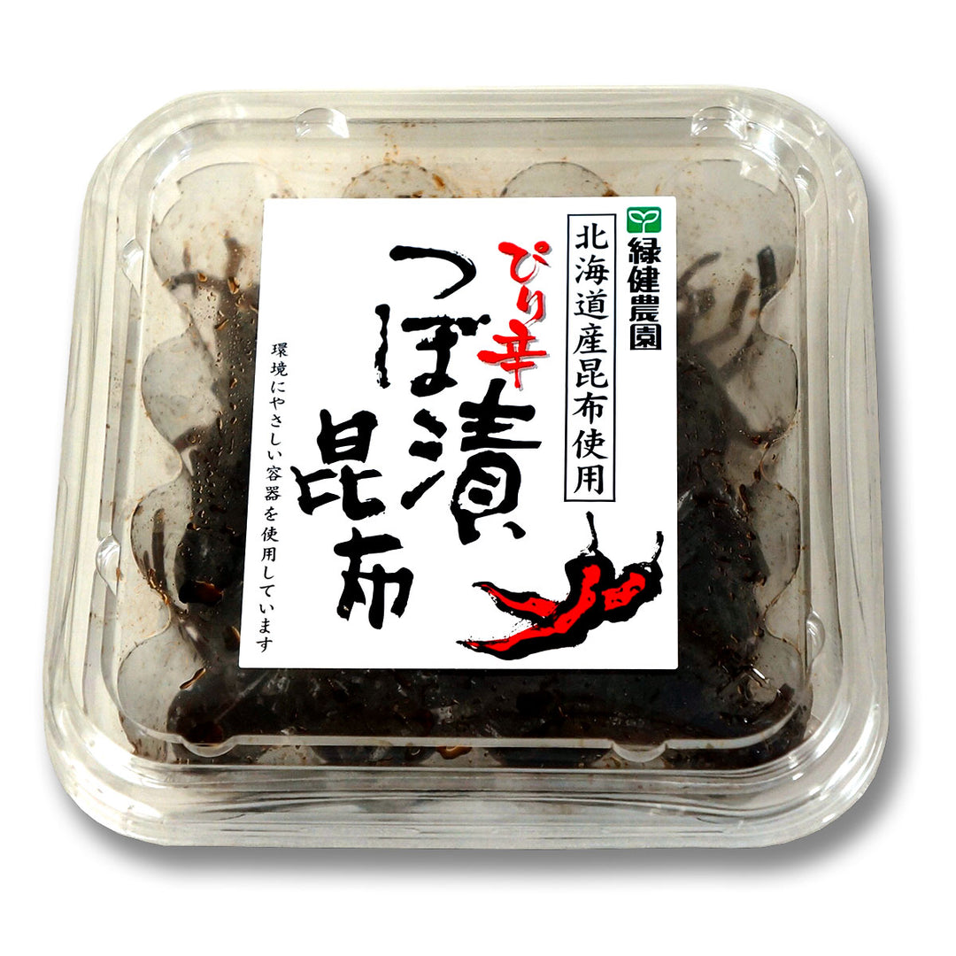 ぴり辛 つぼ漬昆布 140g×18カップ (ケース販売) – 香のもの処 大森屋