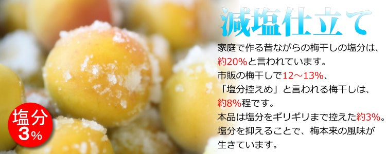 紀州 南高はちみつ梅干し ( 塩分3％ハチミツ風味減塩梅干し )