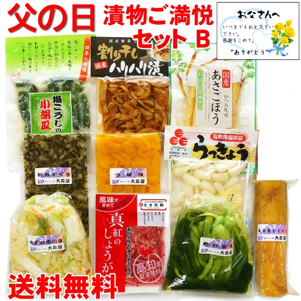 父の日 ギフト  漬物好きご満悦セットB 父の日限定 ( 父の日カード付き ) 【クール便】 送料無料