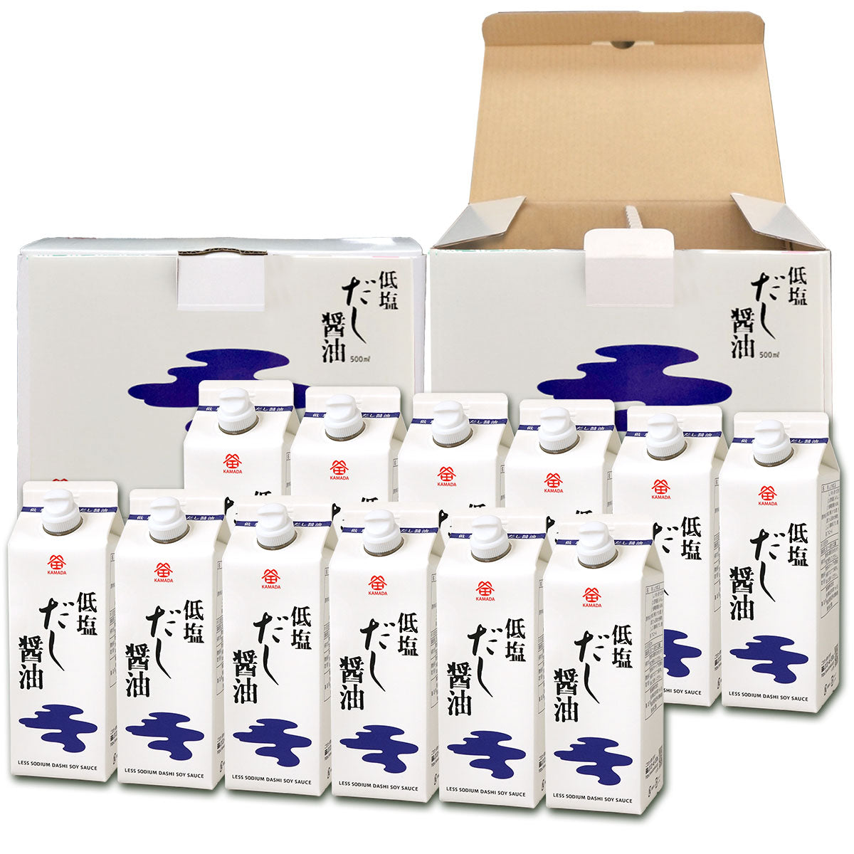 鎌田醤油 低塩だし醤油 500ml 12本入り×2箱 (計24本) 送料無料