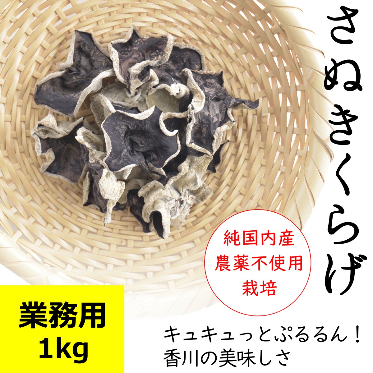 業務用 さぬきくらげ 丸 ( 香川県産 乾燥 きくらげ ) 1kg