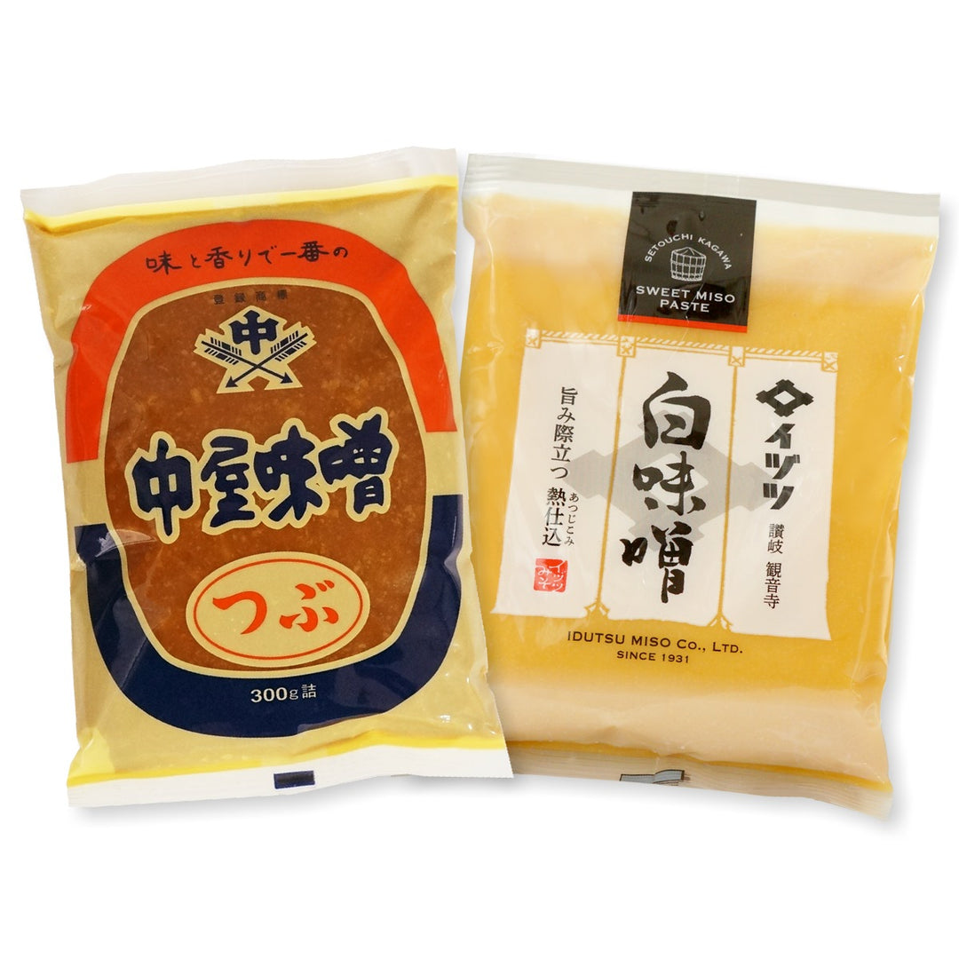 白みそページ 讃岐 粒みそ＆白みそ 2種セット 各300g袋入り – 香のもの処 大森屋
