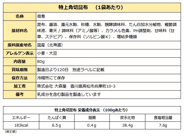 大森屋 特上角切昆布