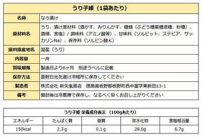 国産 奈良漬け うり子姫 大サイズ 一舟袋入り 送料無料 メール便