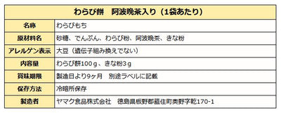 阿波晩茶入り わらび餅 ( きな粉付き )
