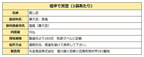 黒豆ダイエット 塩ゆで黒豆 50ｇ ( 国産 大粒 丹波黒豆 使用 )