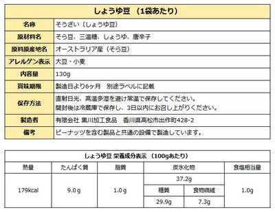 讃岐 しょうゆ豆 味くらべ 3種セット ( そら豆醤油豆 / ぴーちゃん豆 / 黒豆醤油豆 )