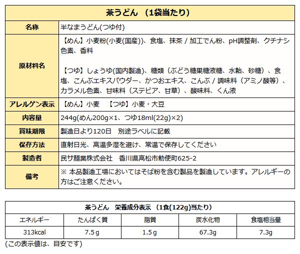 茶うどん 半生 早ゆで つゆ付 2人前 ( 香川 讃岐 うどん 長期保存 遍路 )