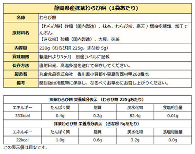 抹茶 わらび餅 静岡県産抹茶 本わらび粉使用 230g×10袋 送料無料