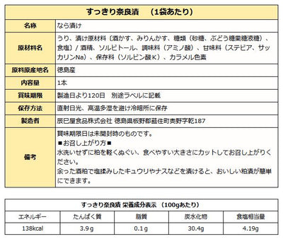 徳島産 すっきり奈良漬 (徳島県産 奈良漬け) 袋入り 送料無料 メール便