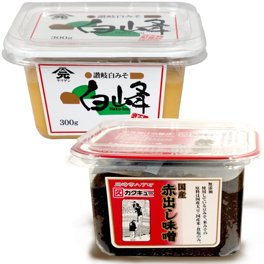 国産 赤味噌 白味噌 セット (八丁赤だし 白峰) – 香のもの処 大森屋