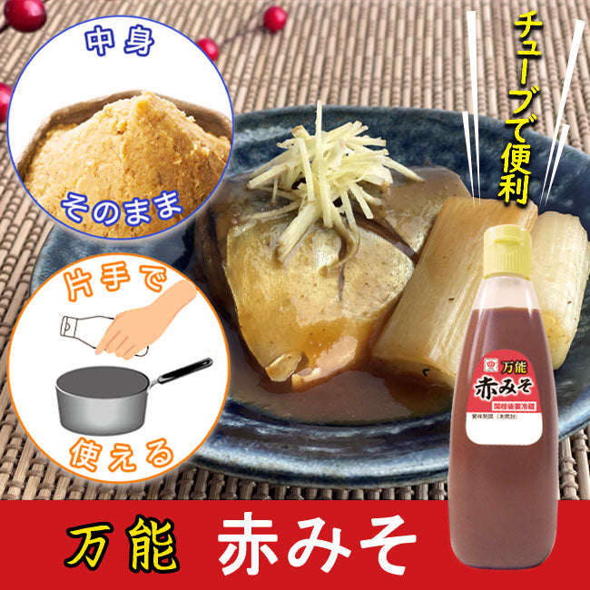 ますやみそ 万能赤みそ 300g プラボトル×8本 ( チューブタイプ 赤味噌